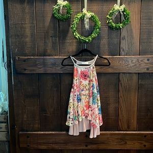 Halter neck layered floral swing top, medium
